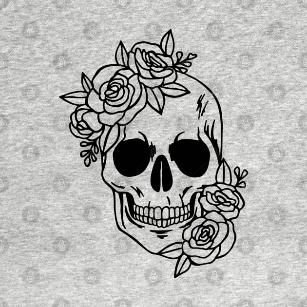 Skull with Roses by Dazling Things